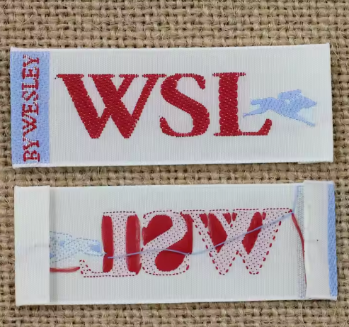 Woven private white clothing label