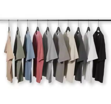 2025 Summer Men's Brand Wholesale 100% Cotton Short Sleeve T-shirt Loose Solid Color 7A Antibacteria