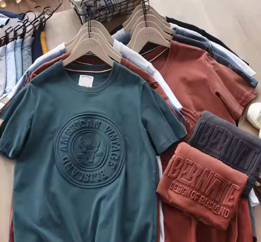 Custom printed t-shirts oversized puff print 100% cotton blank mens printed design t-shirts blank custom logo t-shirts