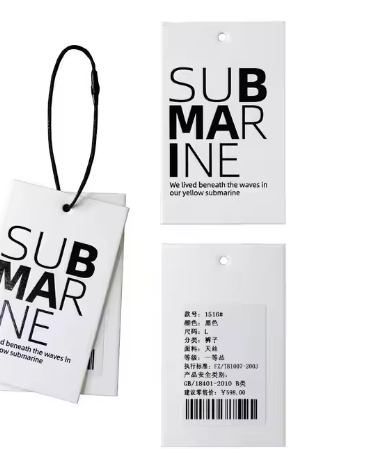 Custom Hangtag Brand LOGO Garment Swing Tag Plastic Cardboard Kraft Paper UV Golden Printing Hang Tags for Clothing