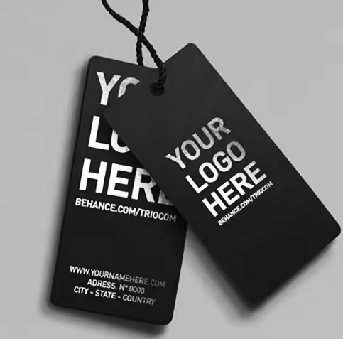 White Card Paper Hangtag New Design Custom Offset Printing Die Cut Logo Hang Tags for Clothing