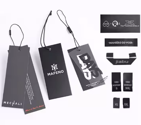 Wholesale Luxury Custom Logo Embossed Clothing Hang Tag Thick Paper Garment Hang Tag White Square Swing Tags