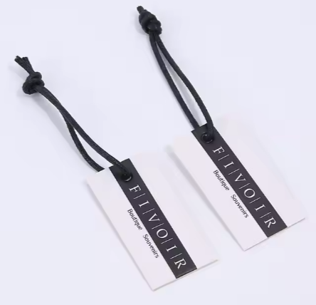 Wholesale Luxury Custom Logo Embossed Clothing Hang Tag Thick Paper Garment Hang Tag White Square Swing Tags